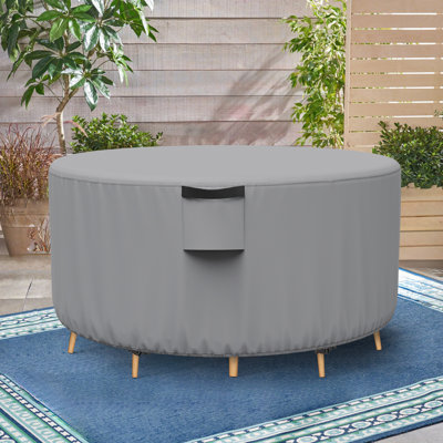 Waterproof Round Patio Furniture Cover for Patio Table and Chairs Set by Arlmont & Co.