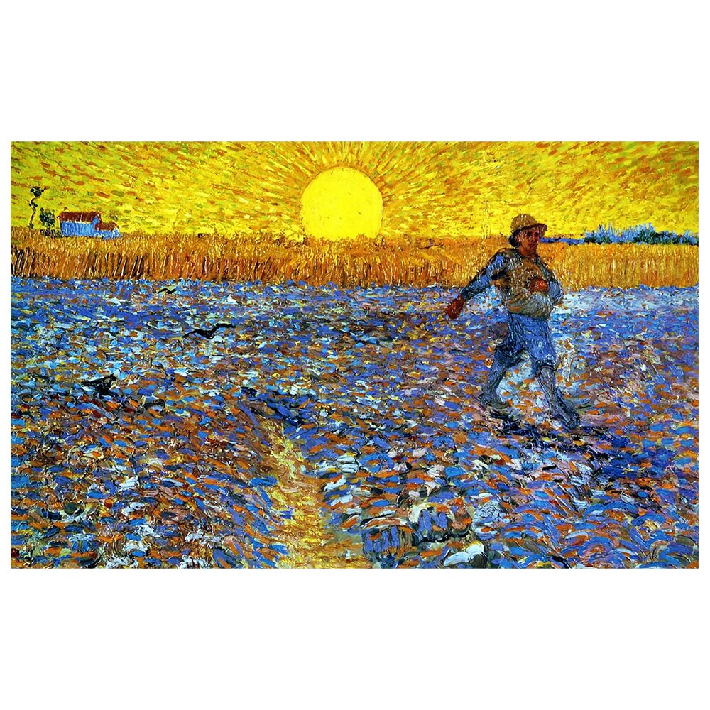 Leinwandbild Sämann mit untergehender Sonne von Vincent Van Gogh