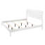 Lit contemporain de très grande taille contemporain en blanc - Design géométrique et tête de lit légèrement incurvée pour une finition de chambre à coucher avec une touche d'élégance
