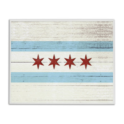 «Chicago Flag Distress Wood Look», impression