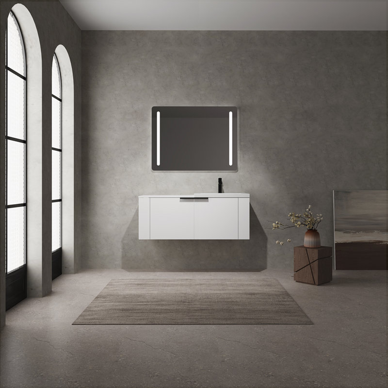 Ensemble de meuble-lavabo moderne 48 po avec meuble-lavabo, Chêne blanc Américain