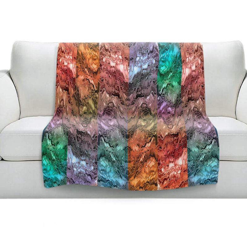 Hand Woven Throw Blanket, 51" W x 60" L