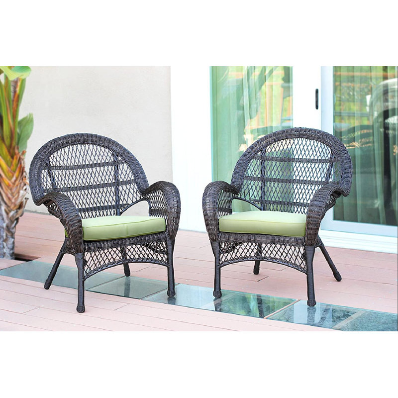 Maltby Wicker Outdoor Lounge Chair, Black, Black
