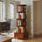 360° Display Round Spinning Rotating Bookshelf with Wheels and Drawer-1577913059-1577913057