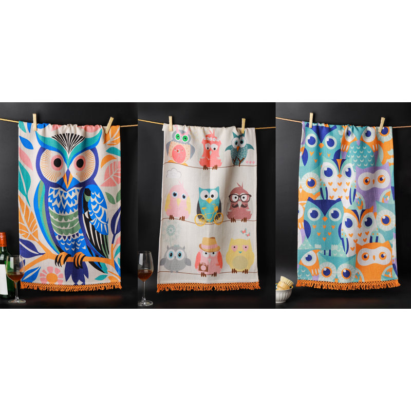 Ensemble de serviettes de cuisine Whimsical Owl