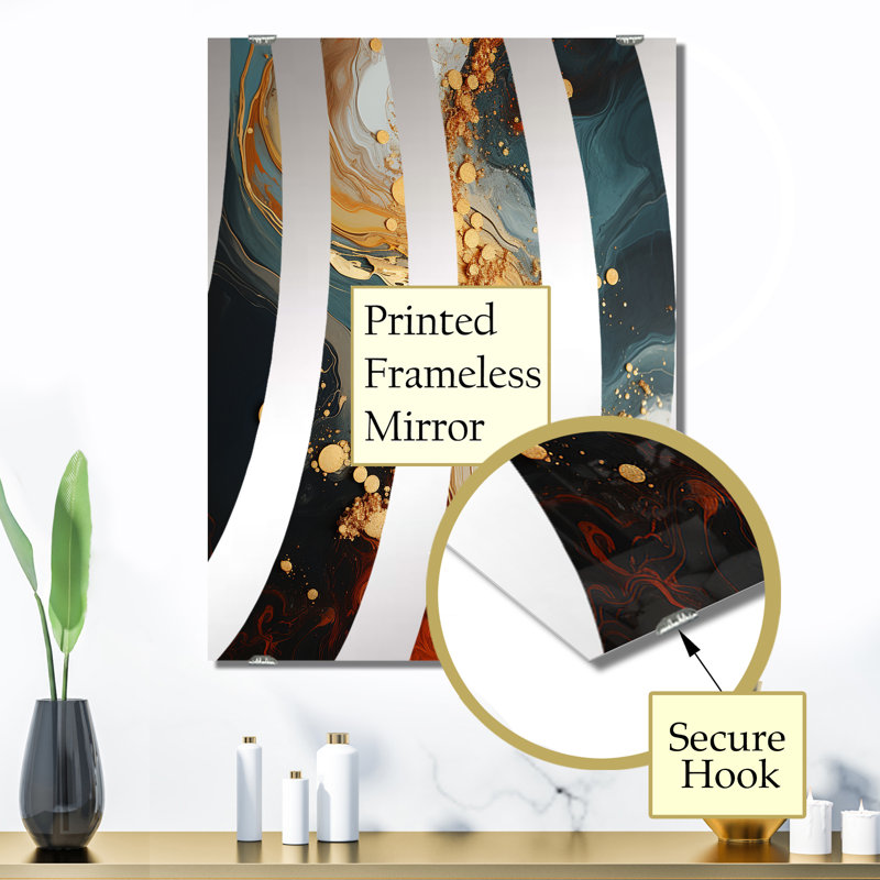 Daloni - Miroir à peinture abstraite, décoration murale MIR137155, 32 po x 24 po