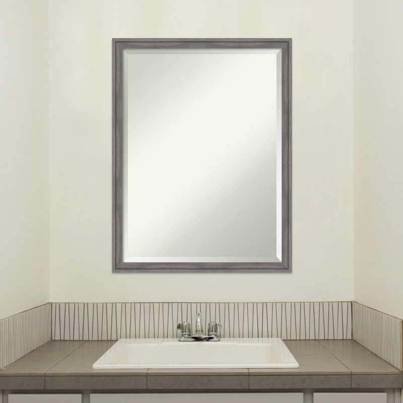 Miroir mural Florence, 25,75 po x 19,75 po, gris
