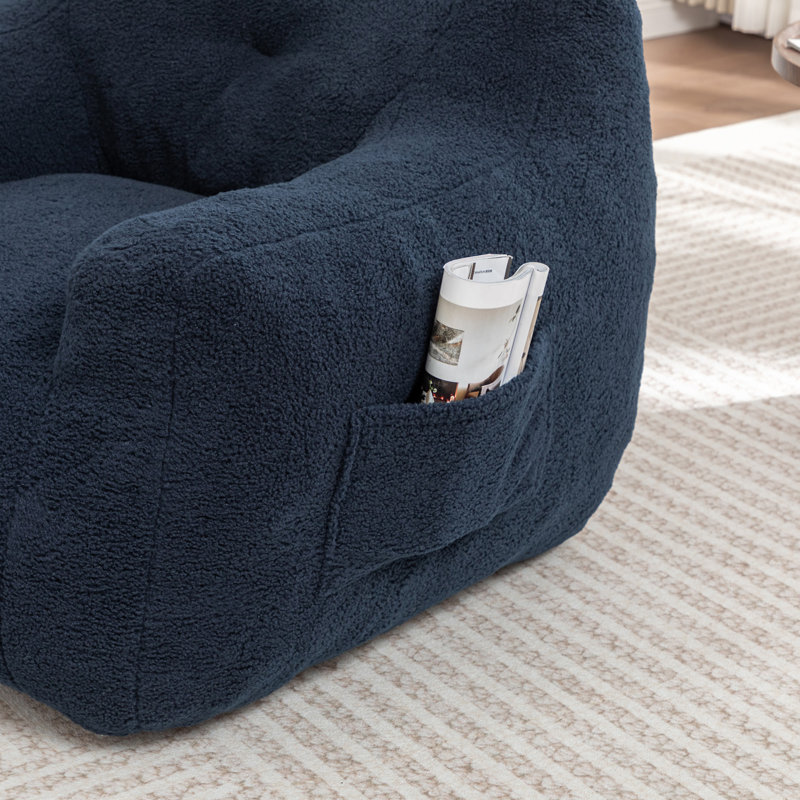 Bean Bag Chair, Dark Blue Teddy