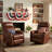 33" Wide Genuine Leather 360° Swivel Rocker Manual Recliner With Wingback and Flared Arms Design (Set of 2)