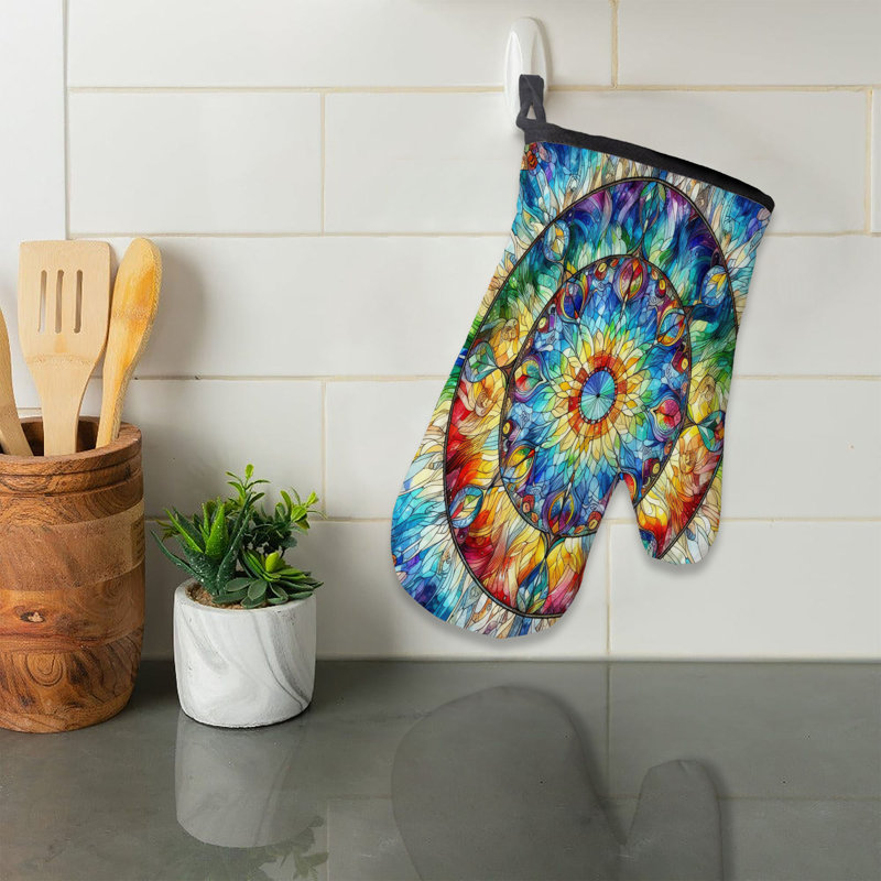 Vivid Glass Mosaic Oven Mitt Cotton Twill