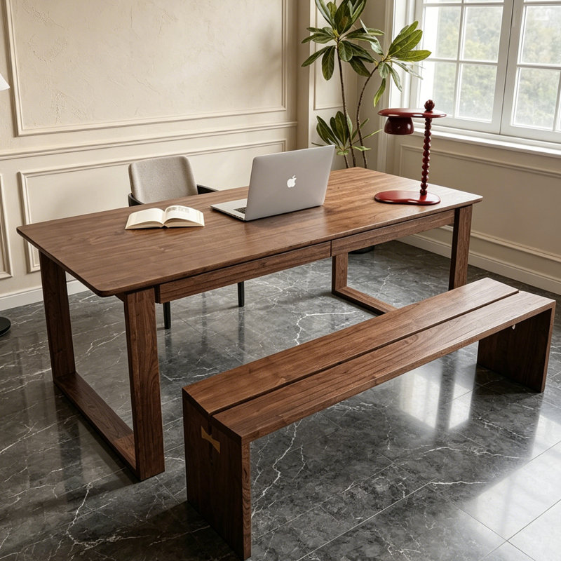 Bureau de style nordique, 29.53" H x 62.99" W x 27.56" D