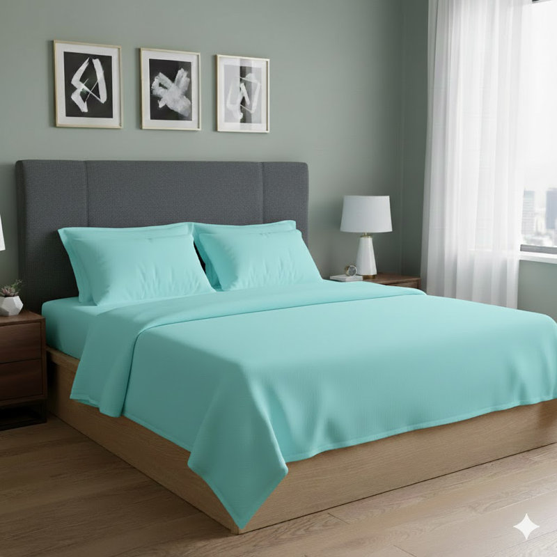 All-Season Microfiber Sheet Set - Soft, Lightweight, And Durable, Teal, Queen Sheet Set with 4 Pillowcases