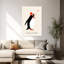 Dapper Christmas Penguin Elegant Abstract Contemporary Bird Penguin Winter Landscape Wall Art Print 1 Piece Wrapped Canvas Wall Art-1904825007