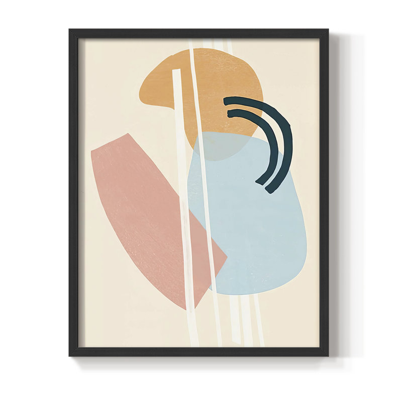 «Memphis Symphony I», reproduction encadrée - bois massif, Noir, noir, noir, noir, H 15 po x l 12 po
