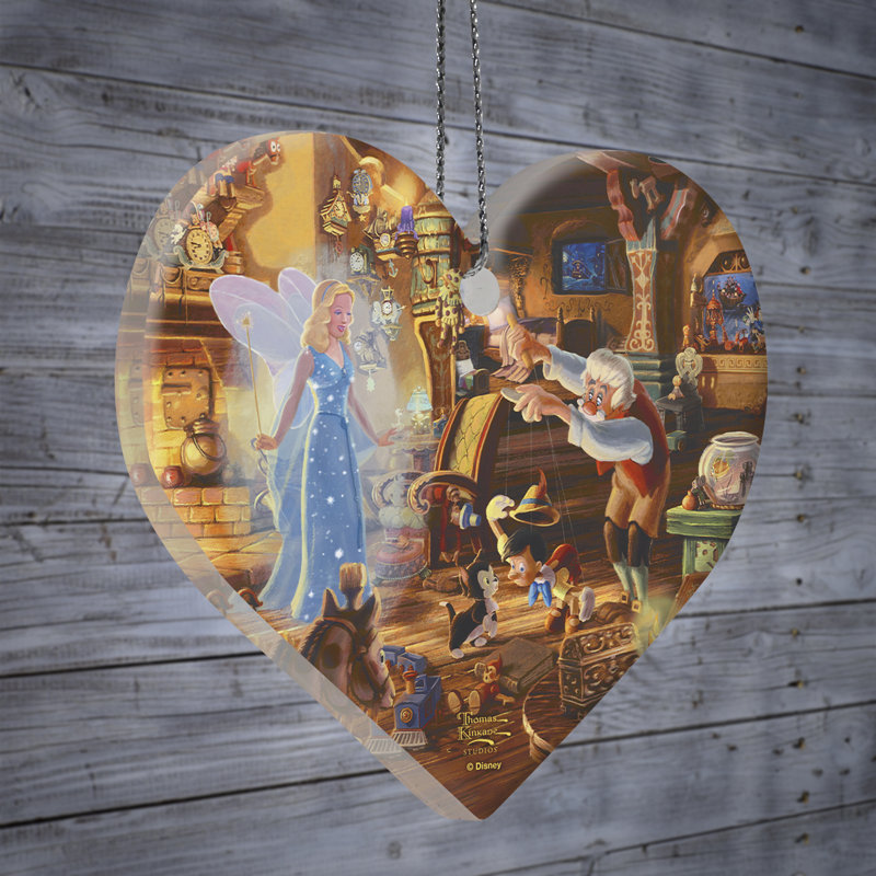 Imprimé acrylique en forme de cœur Disney, Disney / Pinocchio de Geppetto