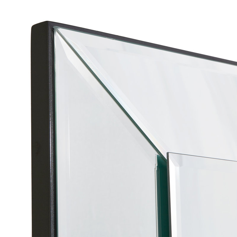 Carmela Rectangle Beveled Wall Mirror, Black