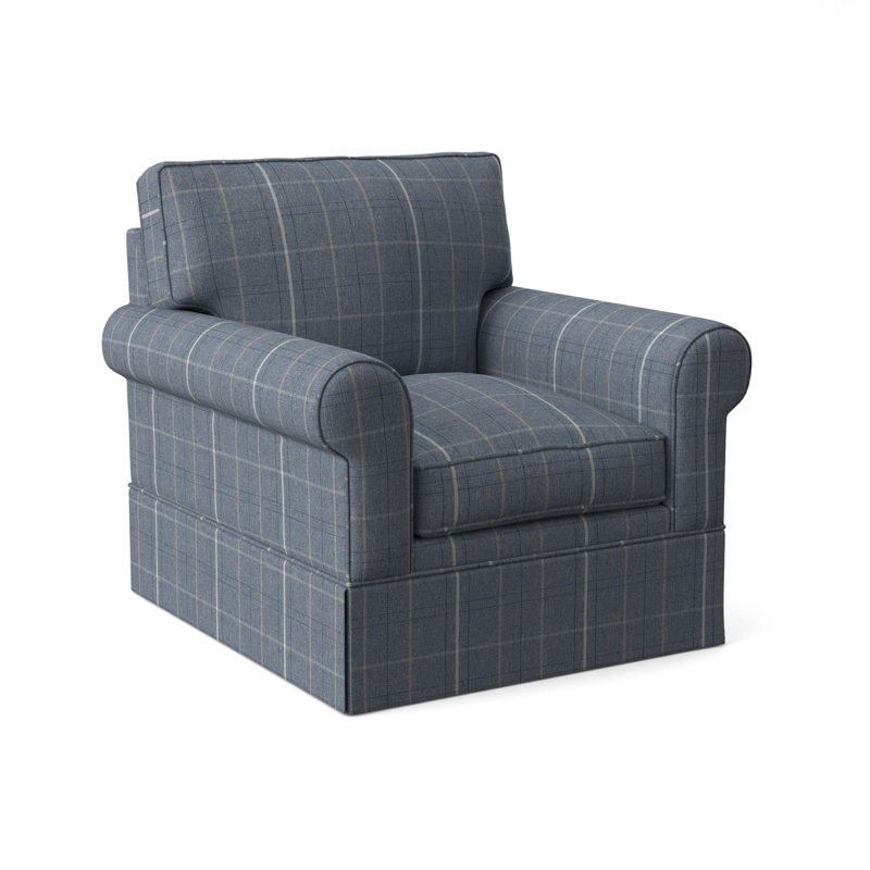 Benton Armchair, Lapis Plaid; 0126-63