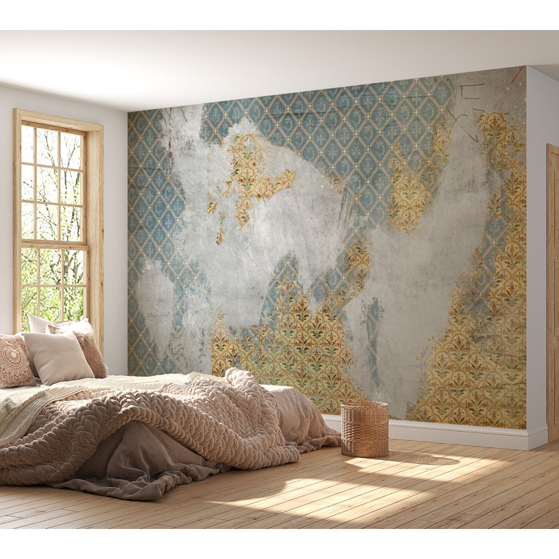 Murale vieille mosaïque, L 90 po x l 118 po