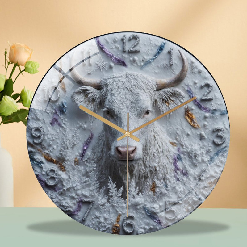 Horloge murale en verre blanc