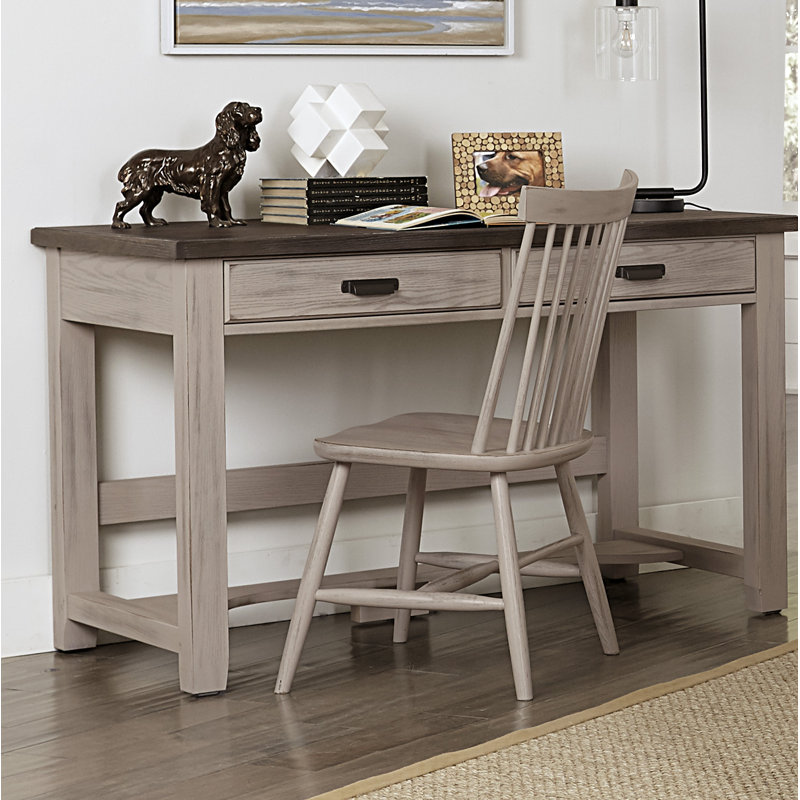 Mclaughlin Solid Wood Base Writing Desk, Dover Gray