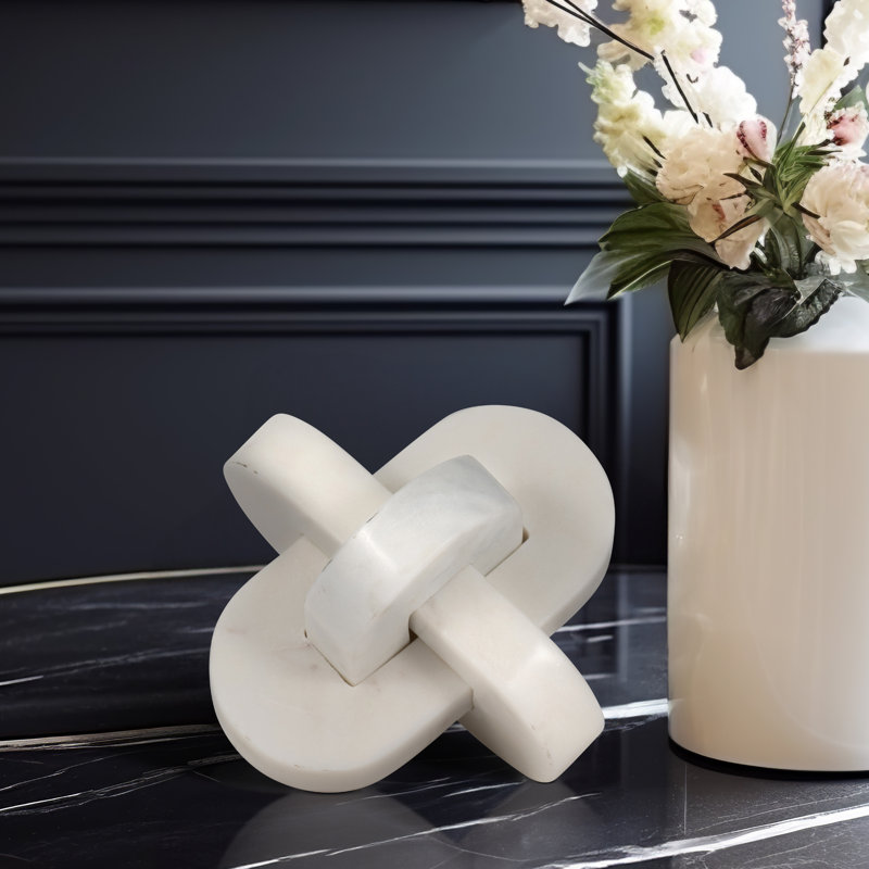 Sculpture en marbre à nœuds pour la décoration intérieure, H 6 po x l 6 po x P 6 po