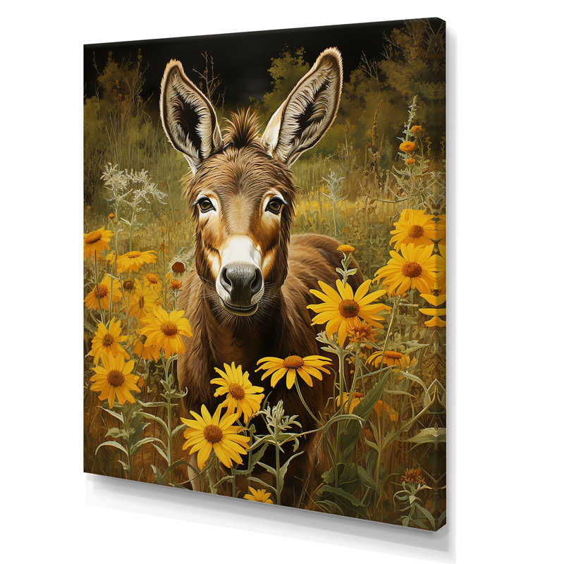 «Yellow Donkey Absurdity I - Donkey», art mural, Toile tendue, 32" H x 24" W