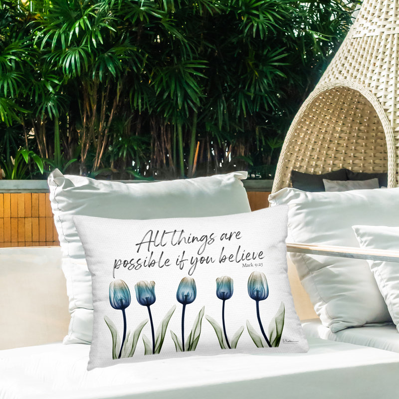 Coussin décoratif d'extérieur All Things possible Tulips Print par Albert Koetsier