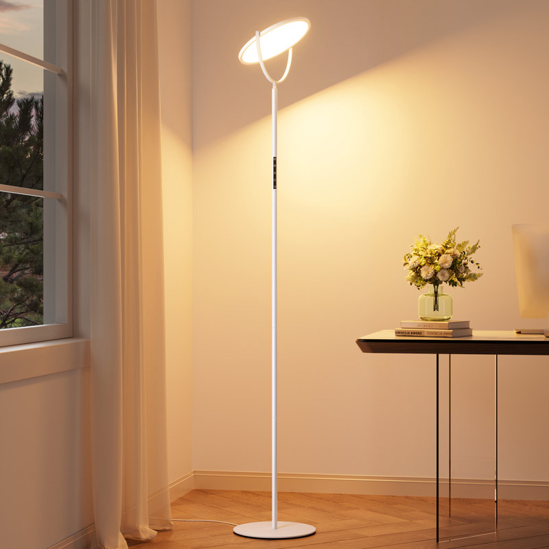 White Adjustable LED Floor Lamp with Flexible Head