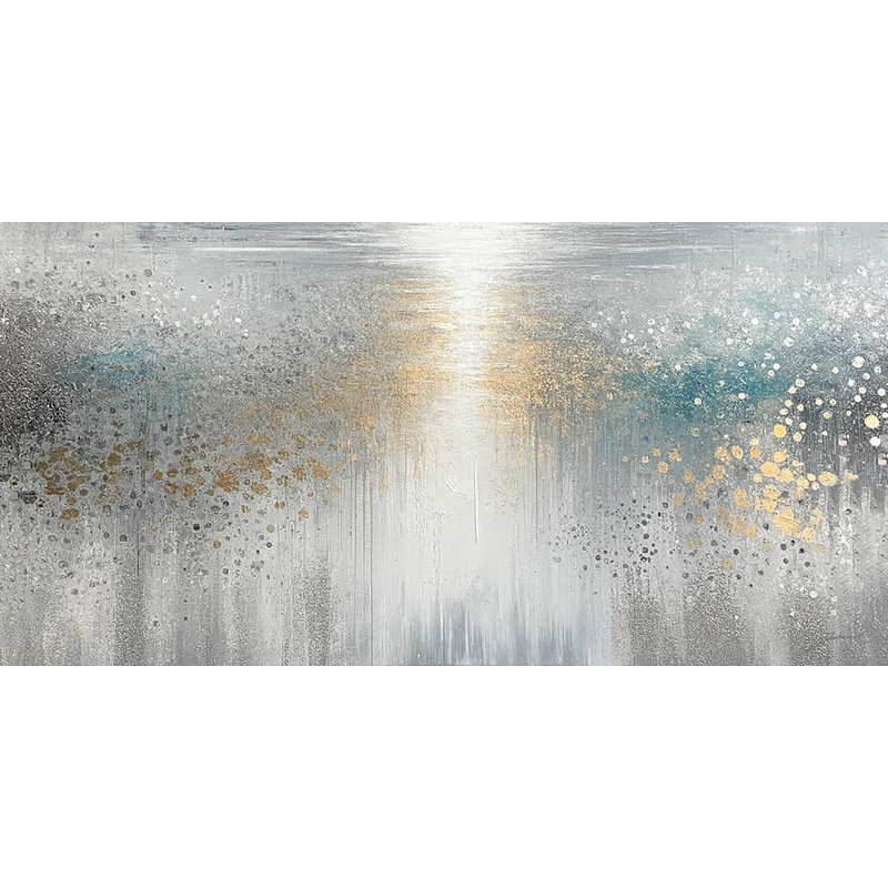 «Golden Mist», art mural sur toile abstraite, H 20 po x l 40 po