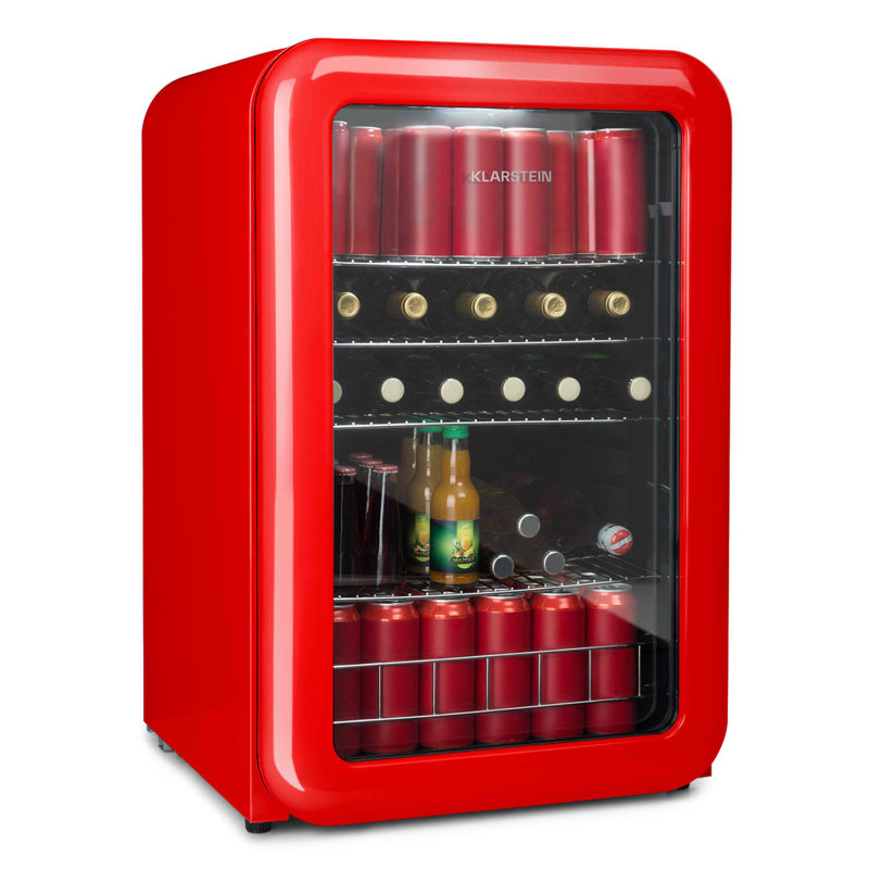 Klarstein PopLife 115m³ L Freestanding Mini Fridge, Red