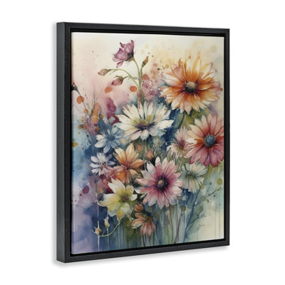 «Wild Bright Daisies», art mural encadré par Ryley