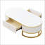 Table basse ovale moderne avec tiroirs