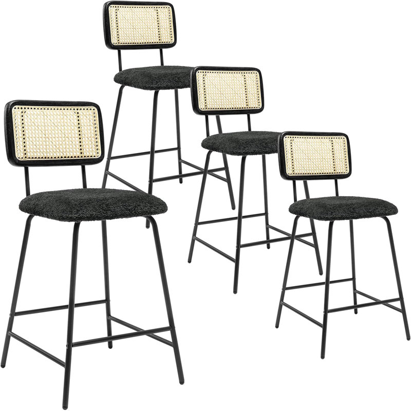 Bay Isle Home Bar Stool Set, Black, 4