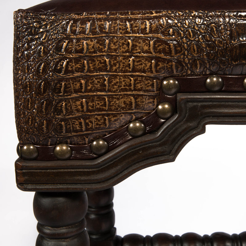 Tabouret de bar et de comptoir Kamena, Crocodile brun, Tabouret de bar (siège d'une hauteur de 31 po)