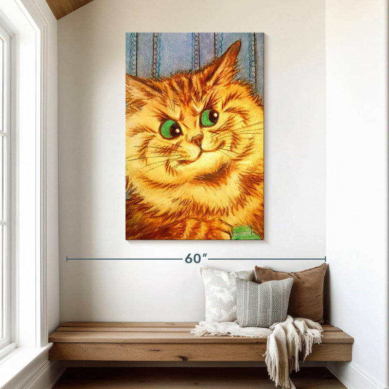 Brampt Quizzical Cat, H 48 po x l 32 po