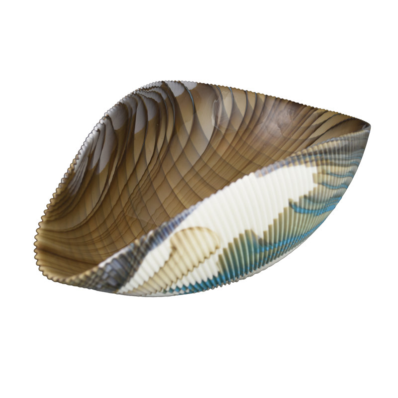 Murano Glass Asymmetrical Shell Vessel Bathroom Sink