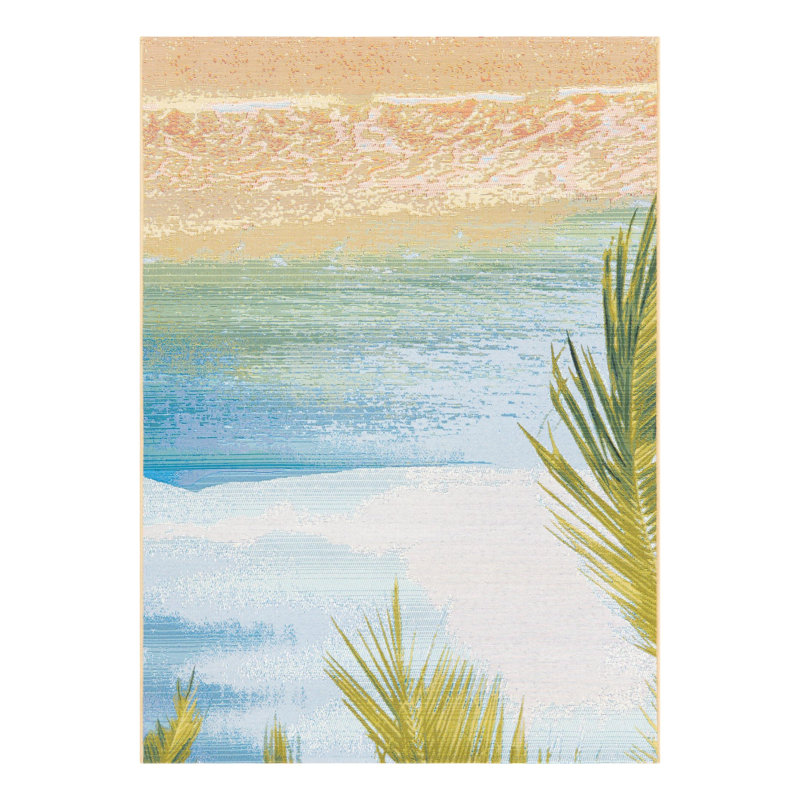 Multi Provincetown Indoor/Outdoor Coastal Rug, Rectangle 4' x 6'