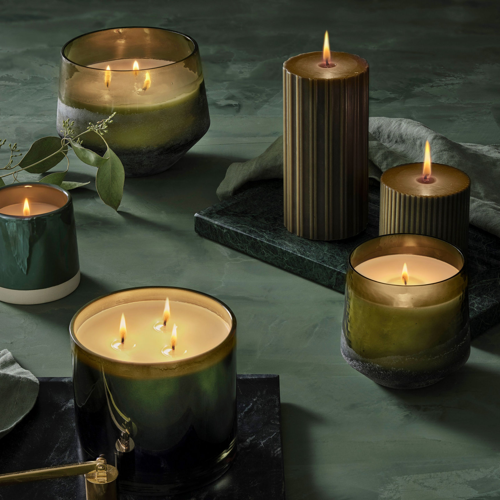 Balsam Cedar Scented Candle, Baltic Glass