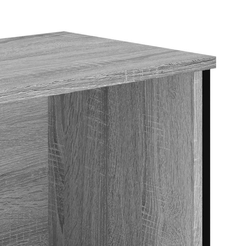 Bibliothèque vidaXL Bois d'ingénierie, métal, Chêne fumé, (3 tablettes) H 41,7 po x l 31,5 po x P 12,2 po