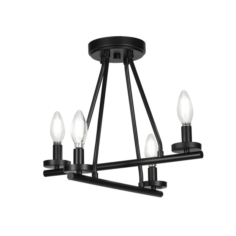 Trinity 4 Light Semi-Flush, Matte Black