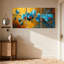 Plantes et fleurs, orchidées bleues sur fond doré, ensemble de 3 impressions sur toile-2127359683