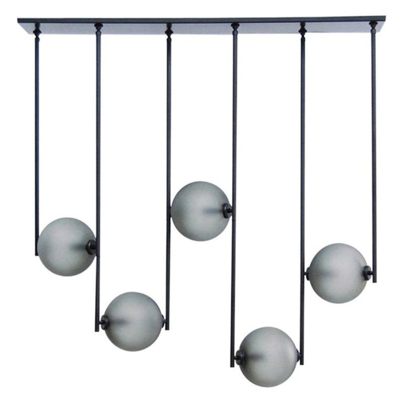 Alan Mizrahi égaliseur art déco, Noir mat, Givré, 36” Depth x 64” Width x 62” Height