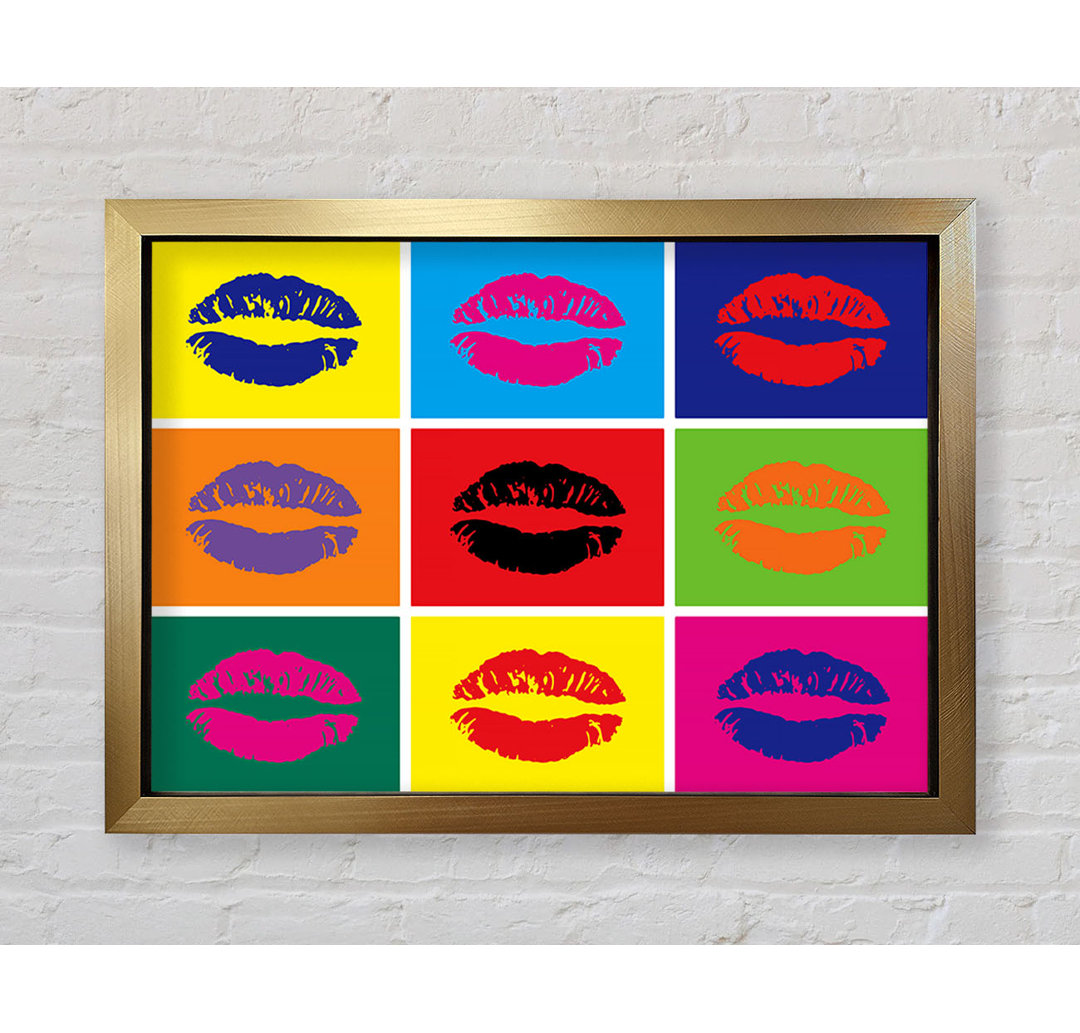 Lippen Pop Art - Einzelne Bilderrahmen Kunstdrucke