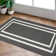 Double Border Machine Tufted Performance Dark Gray/White Rug