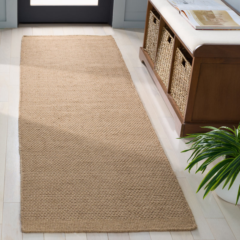 Vermont Hand Woven Wool;Cotton Solid Color Indoor Rug, Runner 2'3" x 8'