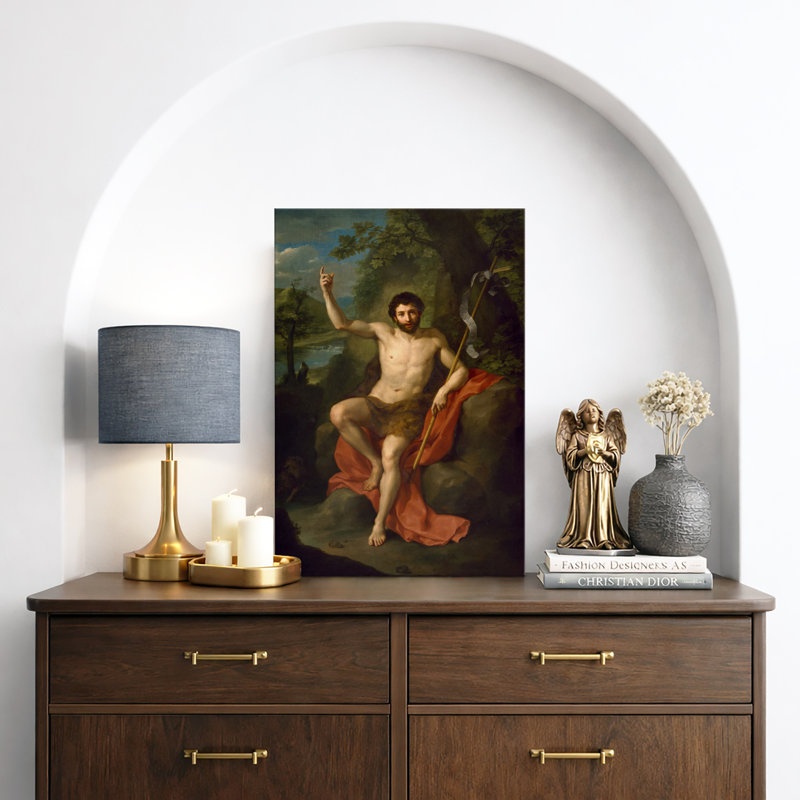 «Saint John the Baptist», œuvre d'art classique, impression sur toile, H 36 po x l 24 po x P 1,5 po, Toile tendue