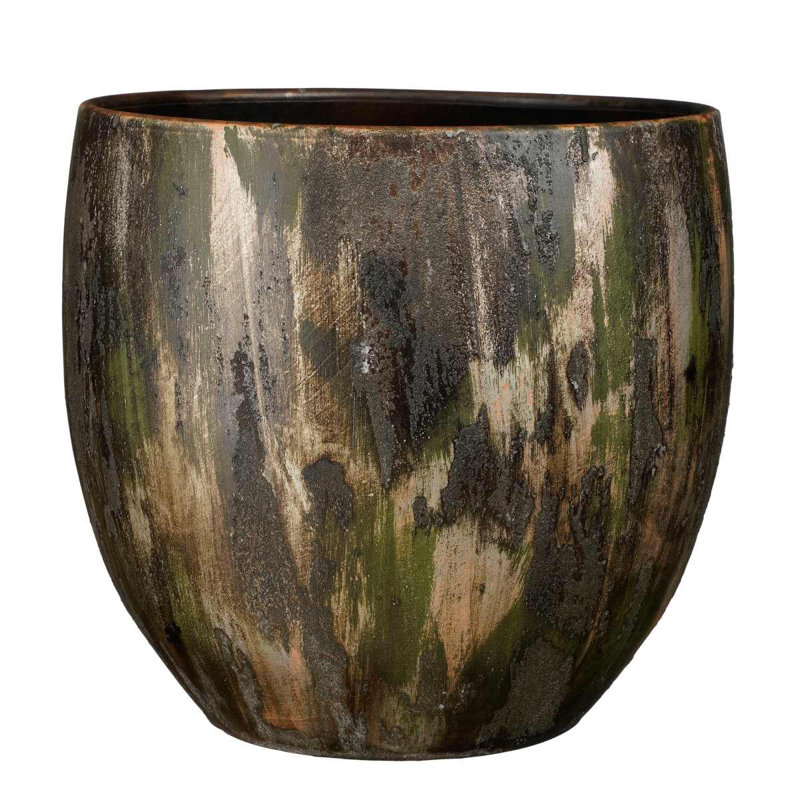 Ajsha Ceramic Pot Planter, Green, 34cm H x 34cm W x 34cm D