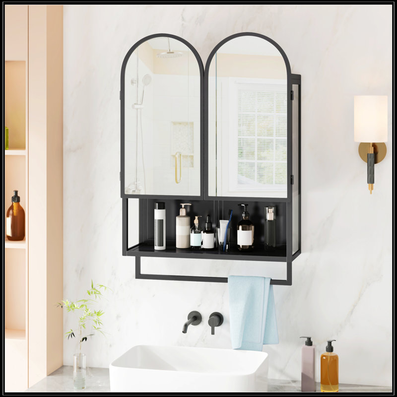 Armoire à miroir 23,62 po, Noir