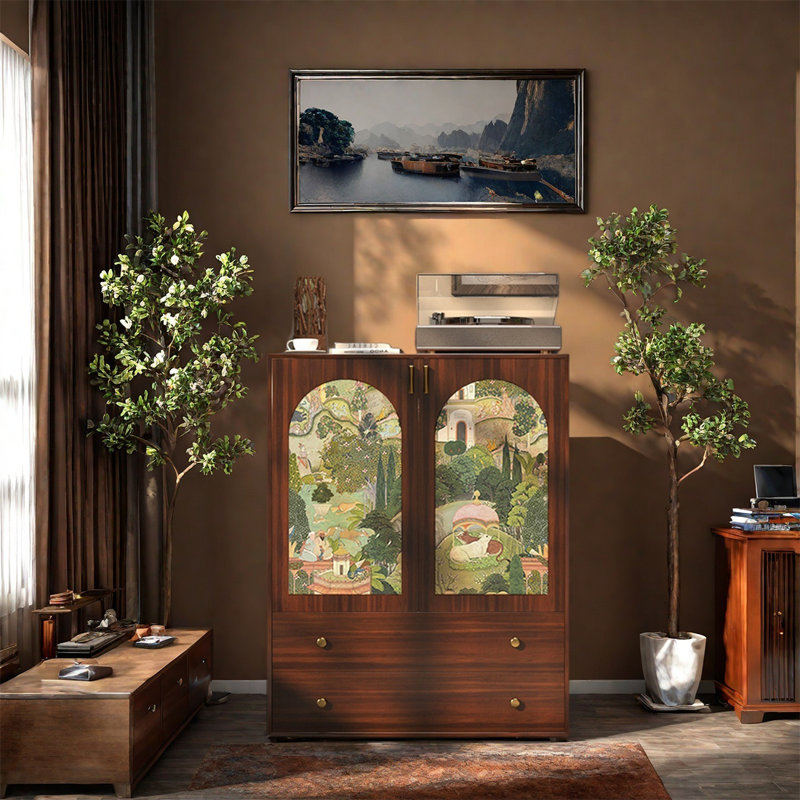 Armoire décorative en pin massif avec rangement
