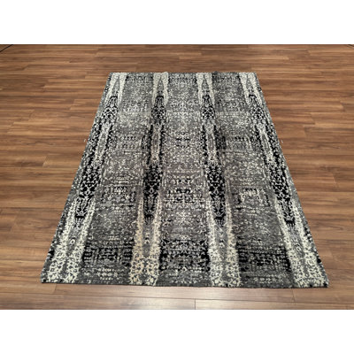 Tapis gris en laine noué à la main Original Original